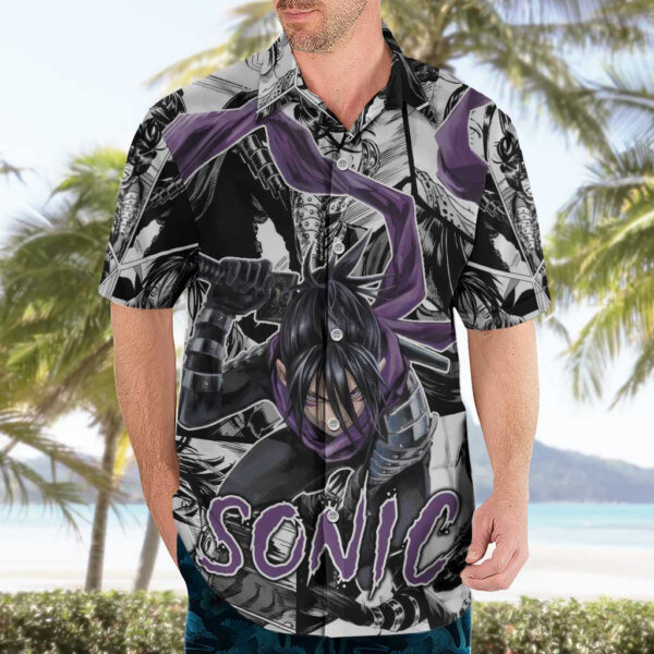 Chemise hawaïenne Sonic One Punch Man Anime Mix Manga - Maison Otaku – Image 3