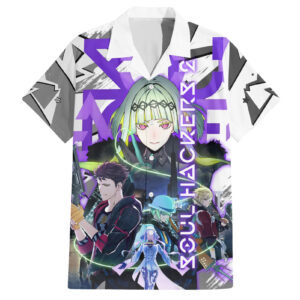 Chemise hawaïenne Soul Hackers 2 Persona Anime Mix Polygon Cyber - Maison Otaku