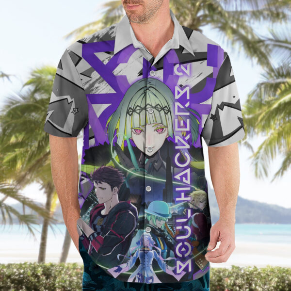 Chemise hawaïenne Soul Hackers 2 Persona Anime Mix Polygon Cyber - Maison Otaku – Image 3