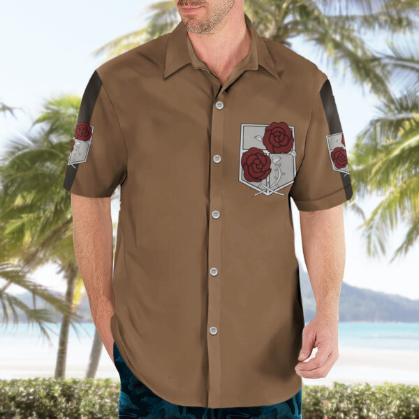 Chemise hawaïenne Garde Stationnaire L'Attaque des Titans Anime - Maison Otaku – Image 3
