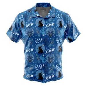 Chemise hawaïenne Statue de Dieu Solo Leveling - Maison Otaku