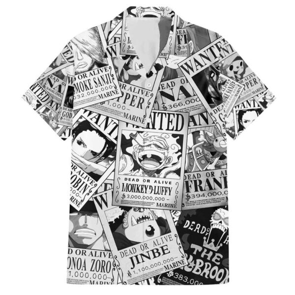 Chemise hawaïenne Chapeau de paille Wanted Motif One Piece Anime Mix Manga - Maison Otaku