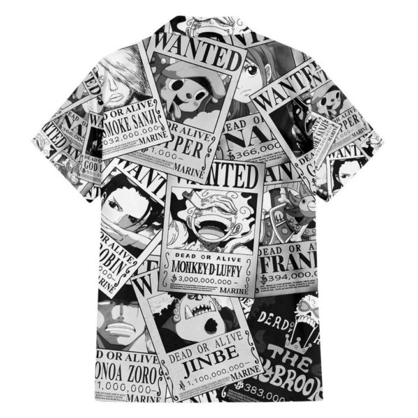 Chemise hawaïenne Chapeau de paille Wanted Motif One Piece Anime Mix Manga - Maison Otaku – Image 2