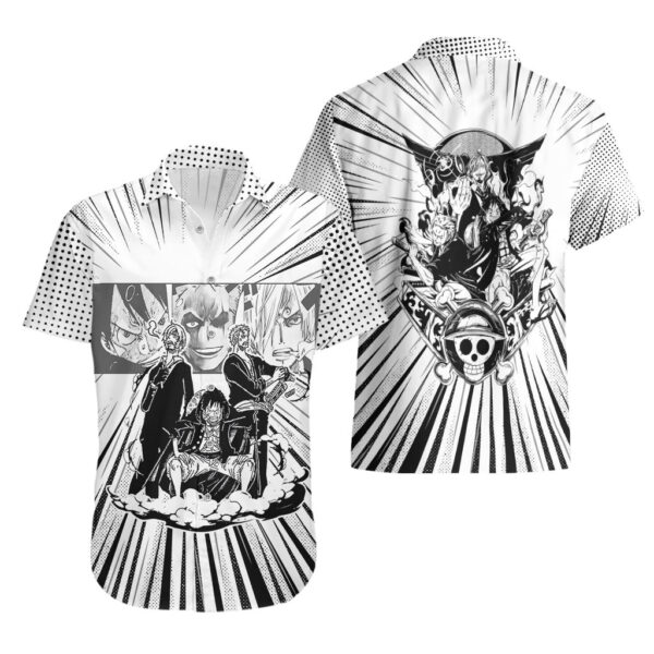 Chemise hawaïenne Trio Monstre Chapeaux de paille Arc Wano TS07 - Maison Otaku – Image 3