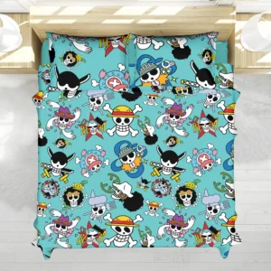 Housse De Couette One Piece Jolly Roger Chapeaux de Paille Parure de lit Ensemble De Literie