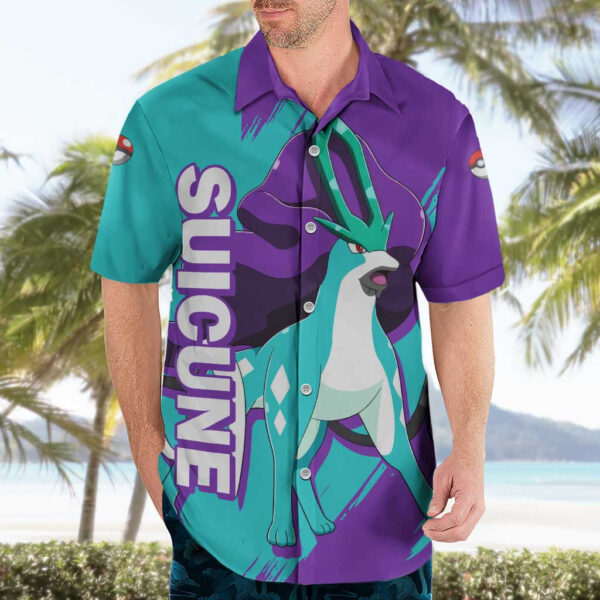 Chemise hawaïenne Suicune Pokémon Anime - Maison Otaku – Image 3
