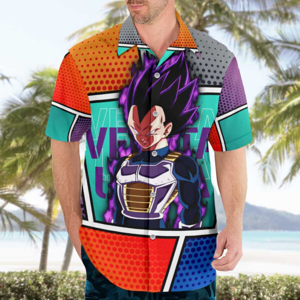 Chemise hawaïenne Super Saïyan Violet Vegeta Dragon Ball Anime - Maison Otaku – Image 3