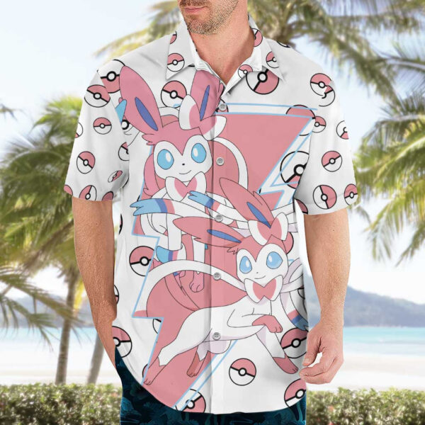 Chemise hawaïenne Sylveon Poke Ball Anime - Maison Otaku – Image 3