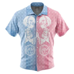 Chemise hawaïenne Les Jumelles Rem et Ram Re Zero - Maison Otaku