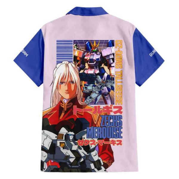 Chemise hawaïenne Tallgeese x Zechs Merquise Gundam Wing Anime - Maison Otaku – Image 2