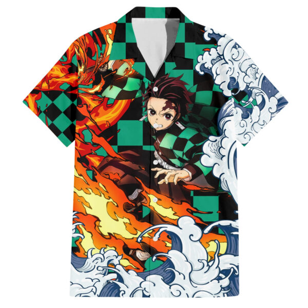 Chemise hawaïenne Tanjiro Demon Slayer Motif Japon Anime Mix - Maison Otaku