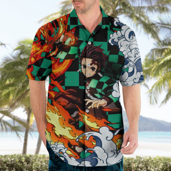 Chemise hawaïenne Tanjiro Demon Slayer Motif Japon Anime Mix - Maison Otaku – Image 3