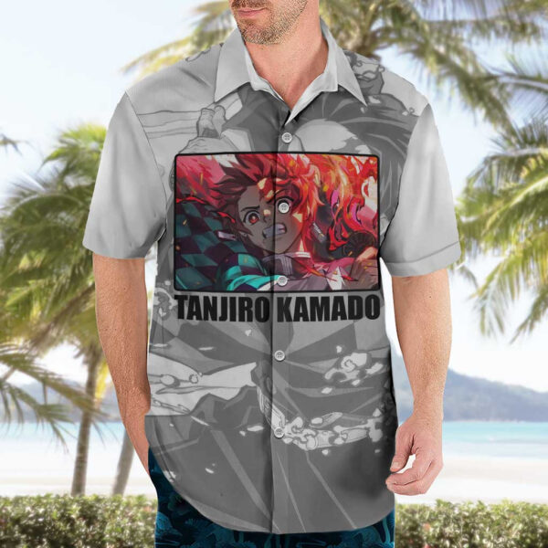 Chemise hawaïenne Tanjiro Kamado Demon Slayer Anime - Maison Otaku – Image 3