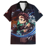 Chemise hawaïenne Tanjiro Respiration de l’Eau et du Soleil Demon Slayer Anime – Maison Otaku