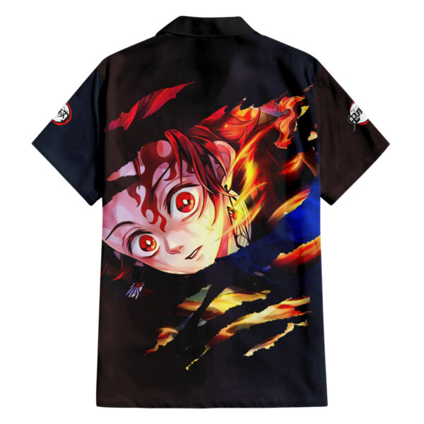 Chemise hawaïenne Tanjiro Respiration de l'Eau et du Soleil Demon Slayer Anime - Maison Otaku – Image 2