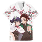 Chemise hawaïenne Tanjiro et Kanao Demon Slayer Anime – Maison Otaku