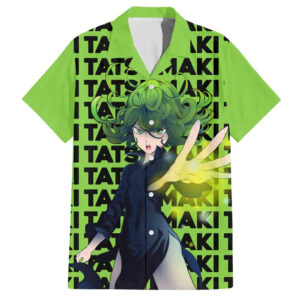 Chemise hawaïenne Tatsumaki One Punch Man Motif Texte Anime - Maison Otaku