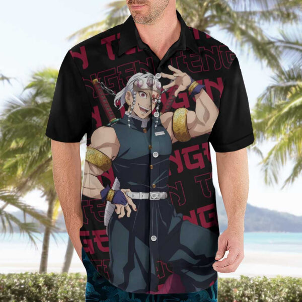 Chemise hawaïenne Tengen Uzui Demon Slayer Anime - Maison Otaku – Image 3