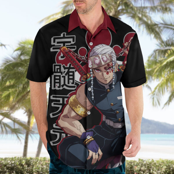 Chemise hawaïenne Tengen Uzui Demon Slayer - Maison Otaku – Image 3