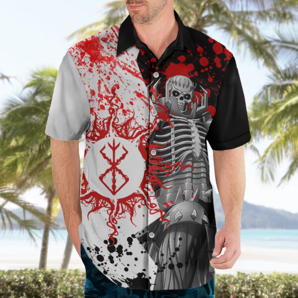 Chemise hawaïenne Chevalier Tête de Mort Berserk Anime Japon - Maison Otaku – Image 3