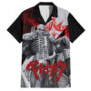 Chemise hawaïenne Chevalier Tête de Mort Berserk Sang Noir - Maison Otaku