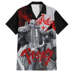 Chemise hawaïenne Chevalier Tête de Mort Berserk Sang Noir – Maison Otaku
