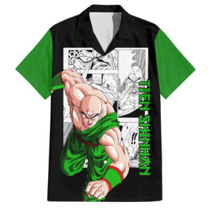 Chemise hawaïenne Tien Shinhan Dragon Ball Mix Anime Manga - Maison Otaku