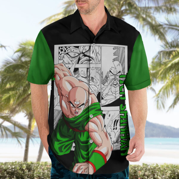 Chemise hawaïenne Tien Shinhan Dragon Ball Mix Anime Manga - Maison Otaku – Image 3
