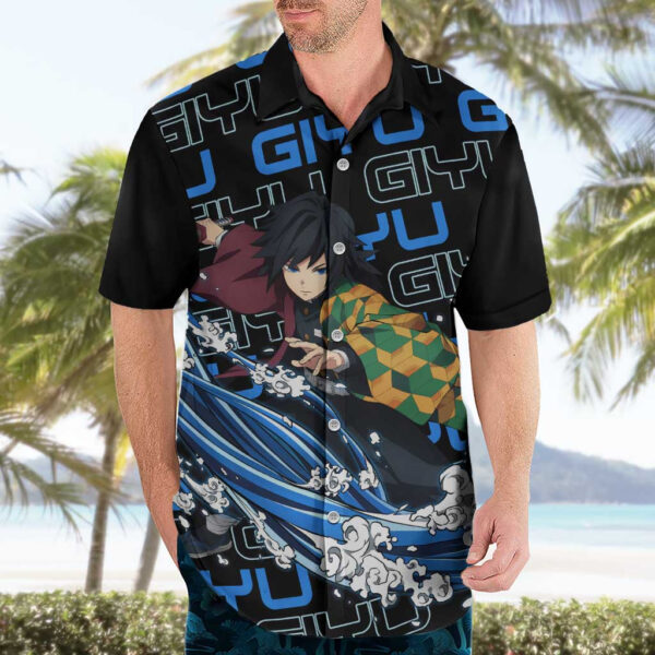 Chemise hawaïenne Tomioka Giyu Demon Slayer Anime Japon - Maison Otaku – Image 3
