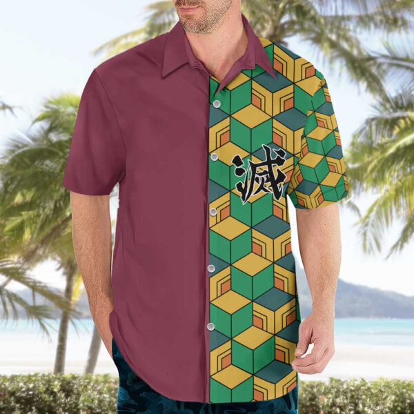 Chemise hawaïenne Tomioka Giyu Haori Demon Slayer Anime - Maison Otaku – Image 3