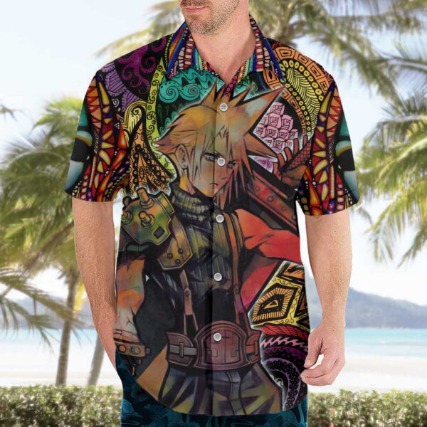 Chemise hawaïenne Trippy Cloud Strife Final Fantasy 7 - Maison Otaku – Image 3