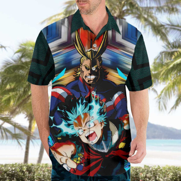 Chemise hawaïenne Trippy Deku x All Might My Hero Academia - Maison Otaku – Image 3