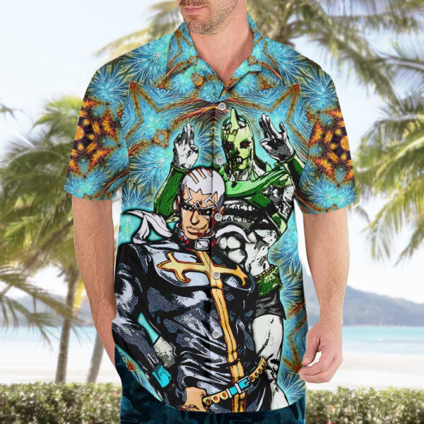 Chemise hawaïenne Trippy Enrico Pucci C-Moon JoJo's Bizarre Adventure - Maison Otaku – Image 3