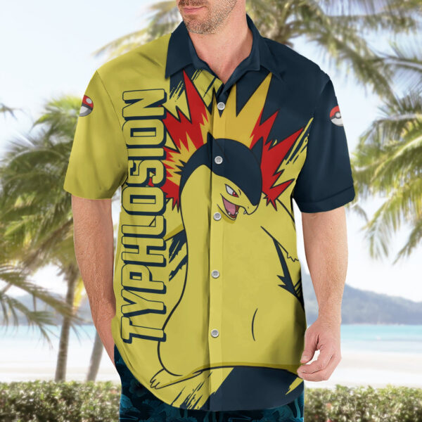 Chemise hawaïenne Typhlosion Pokémon - Maison Otaku – Image 3