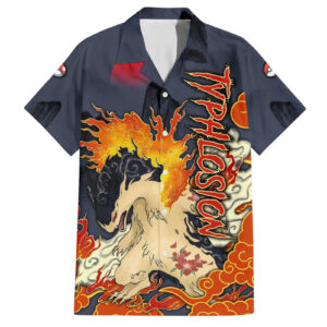 Chemise hawaïenne Typhlosion Pokémon Style Japonais - Maison Otaku