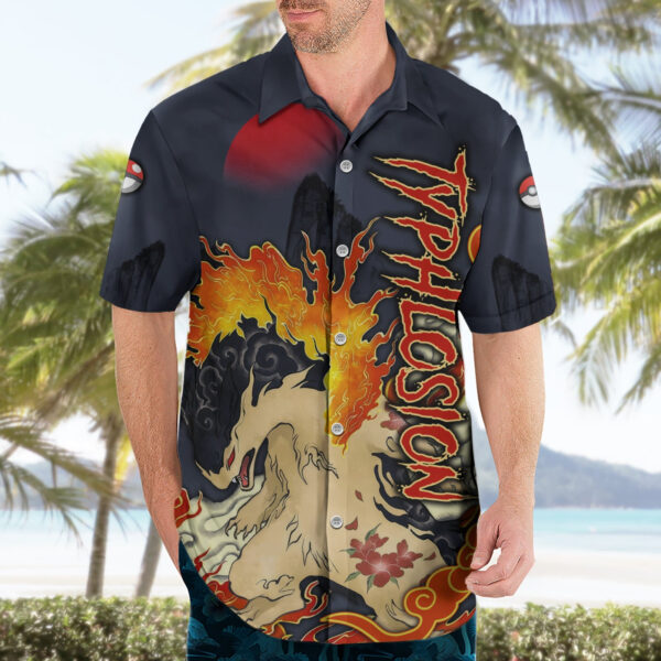 Chemise hawaïenne Typhlosion Pokémon Style Japonais - Maison Otaku – Image 3