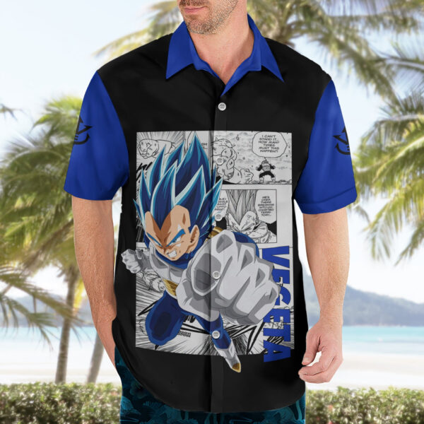 Chemise hawaïenne Vegeta Bleu Manga - Maison Otaku – Image 3