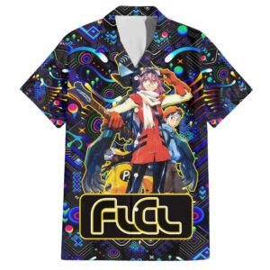 Chemise hawaïenne Vibing FLCL Couleurs Abstraites - Maison Otaku