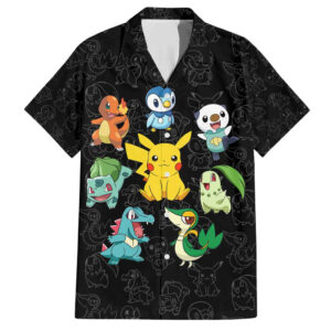 Chemise hawaïenne Vibing Personnages Pokémon - Maison Otaku