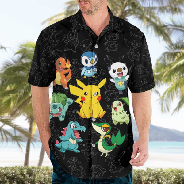 Chemise hawaïenne Vibing Personnages Pokémon - Maison Otaku – Image 3