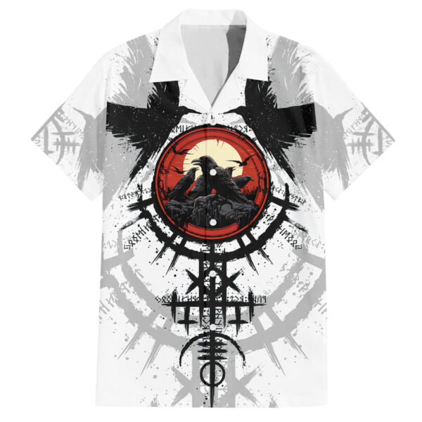 Chemise hawaïenne Vikings Corbeaux Fiereté Guerrière - Maison Otaku