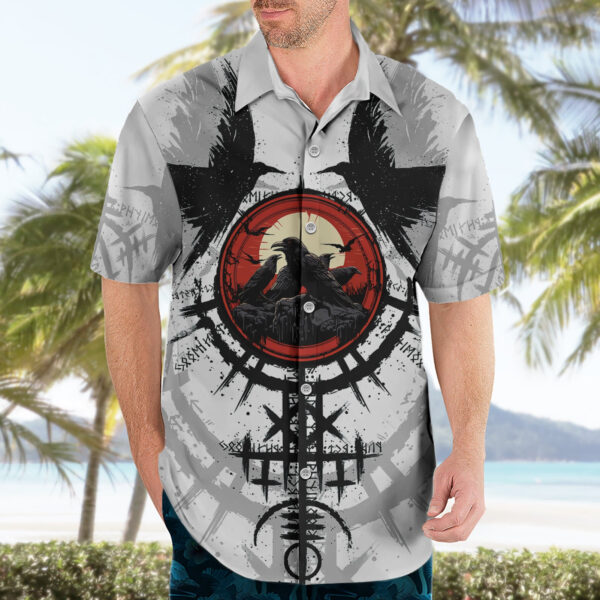 Chemise hawaïenne Vikings Corbeaux Fiereté Guerrière - Maison Otaku – Image 3