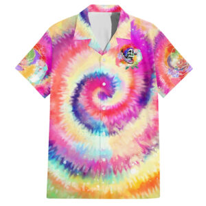 Chemise hawaïenne Nous Sommes Tous Humains LGBT Tête de Mort Tie Dye - Maison Otaku