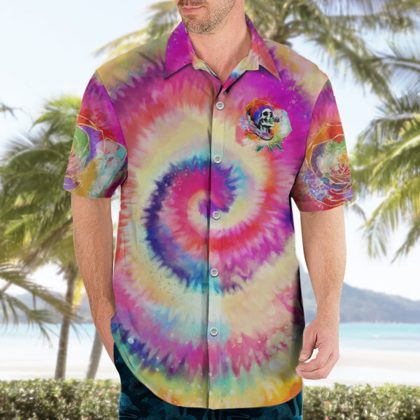 Chemise hawaïenne Nous Sommes Tous Humains LGBT Tête de Mort Tie Dye - Maison Otaku – Image 3