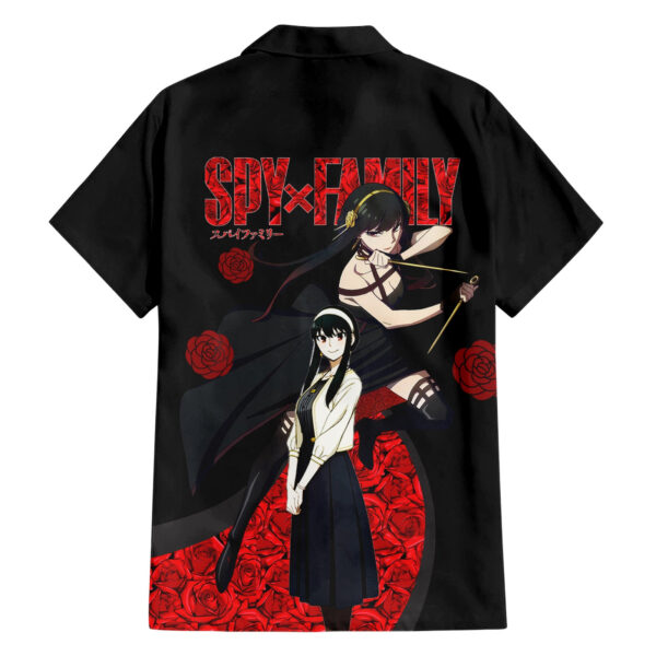 Chemise hawaïenne Yor Forger SpyxFamily Noire et Roses - Maison Otaku – Image 2