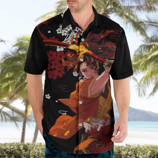 Chemise hawaïenne Yoriichi Tsugikuni Demon Slayer Motif Texte - Maison Otaku – Image 3