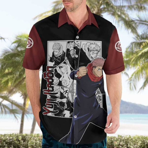 Chemise hawaïenne Yuji Itadori Jujutsu Kaisen Mix Manga - Maison Otaku – Image 3