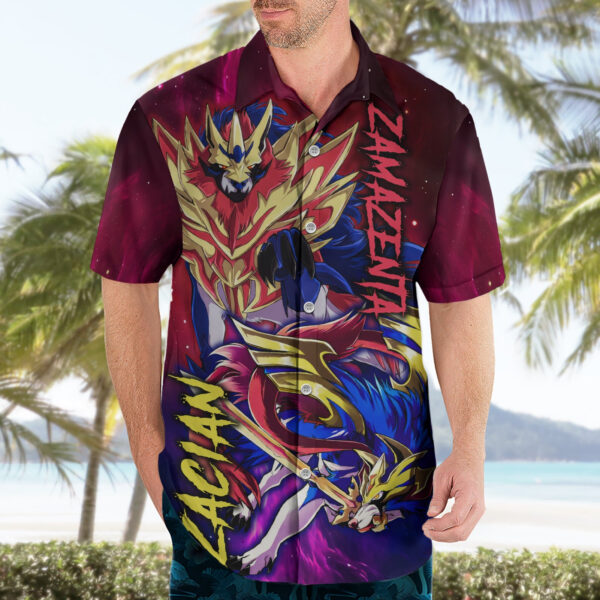 Chemise hawaïenne Zamazenta et Zacian Pokémon - Maison Otaku – Image 3