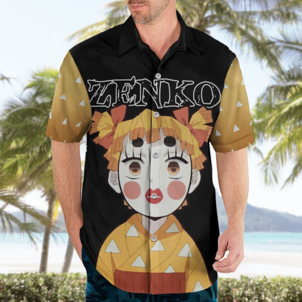 Chemise hawaïenne Zenitsu Zenko Demon Slayer Humour - Maison Otaku – Image 3