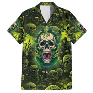 Chemise hawaïenne Zombie Skull Humour - Maison Otaku